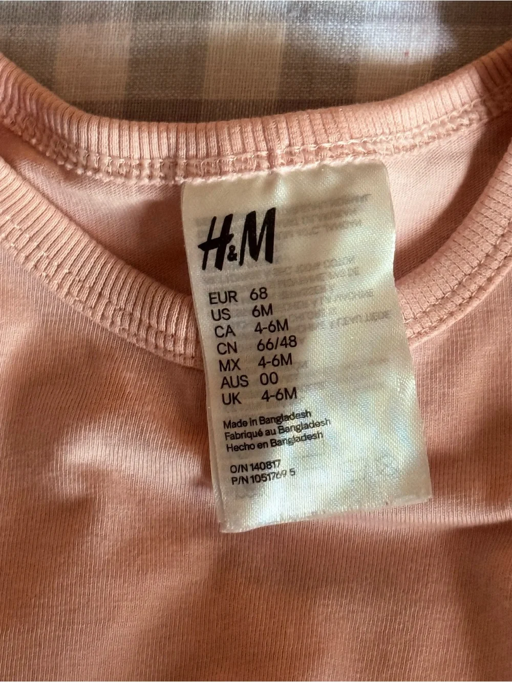 H&M Kids Peach Two-Piece Long-Sleeve Pajama Set